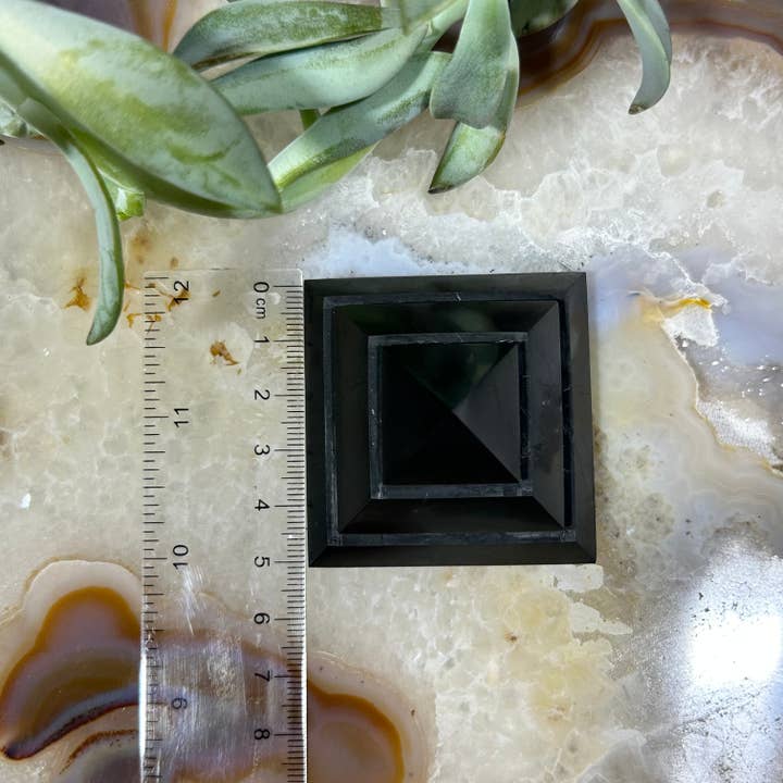 Quasar Gems USA - Wholesale Spiritual Stone/Crystal - Shungite Sakara Pyramid 5cm