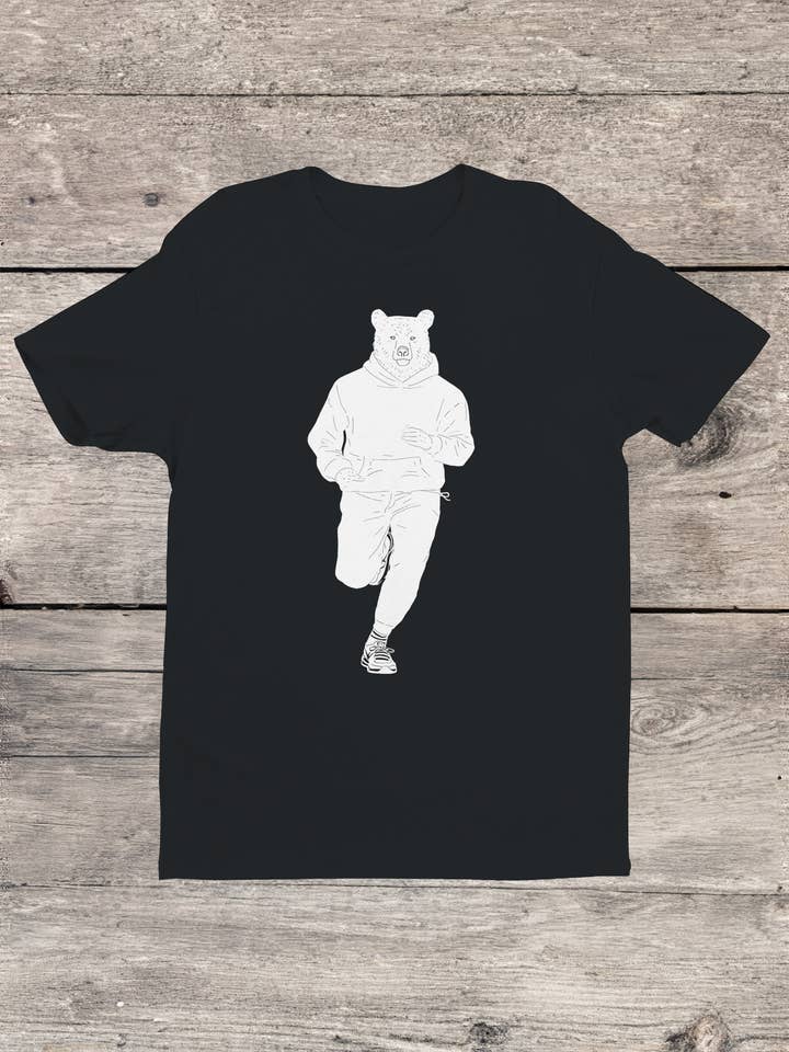 Bear Jogger Silhouette Design Men's T-shirt for wholesale by Swift Retail