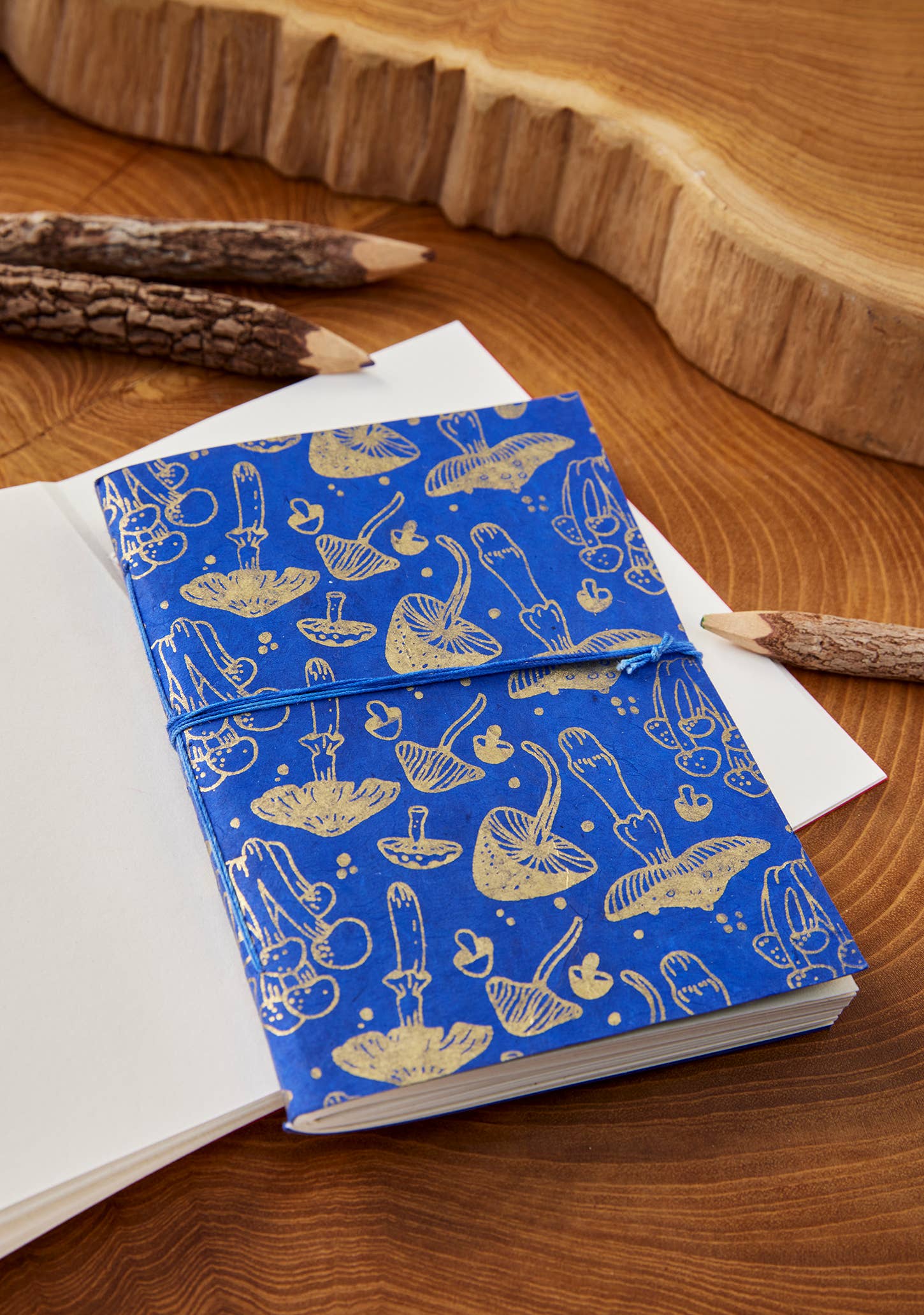Namaste – wholesale Notebook – Mushroom Print Lokta Paper Notebook A63