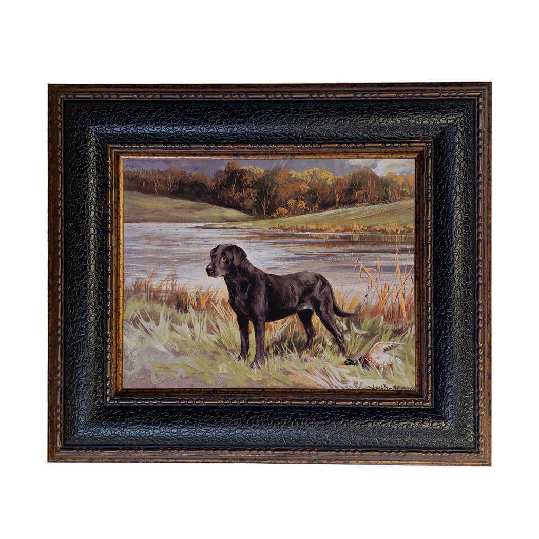 Madison Bay Co. - Historical Home Decor Reproductions - Wholesale Art Print - Labrador Retriever with Duck Framed Painting Print on Canvas75