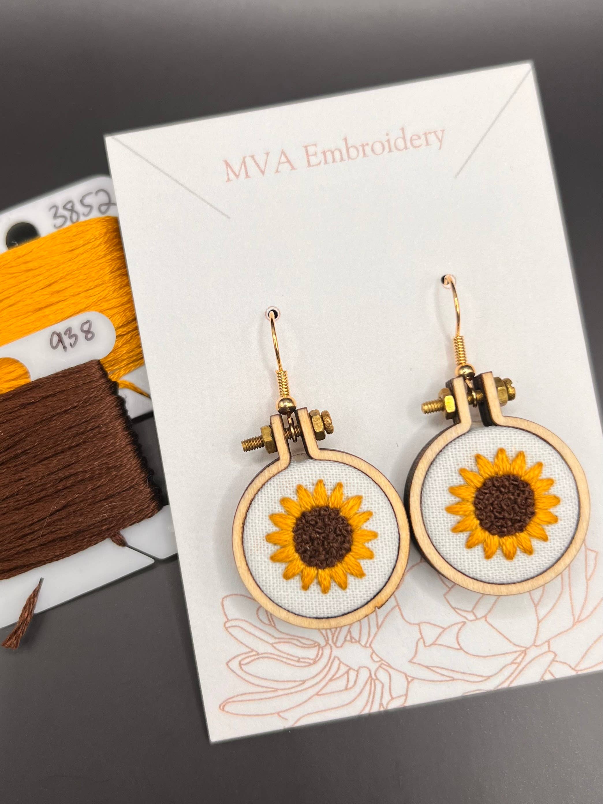 MVA Embroidery – Brincos de argola por atacado – Brincos Bordados à Mão