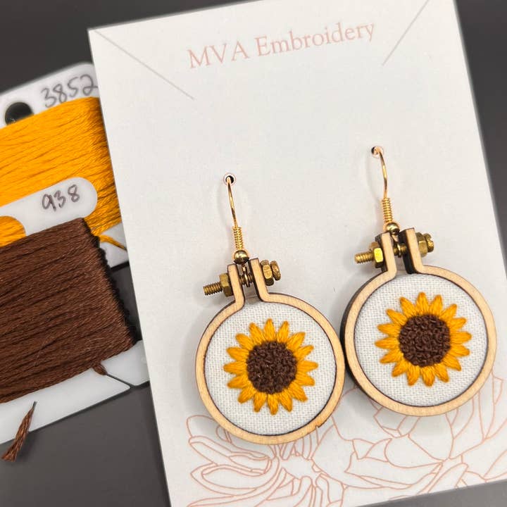 MVA Embroidery – Brincos de argola por atacado – Brincos Bordados à Mão0