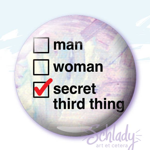 Secret Third Thing - Nonbinary Pride Button Pin for wholesale by Schlady