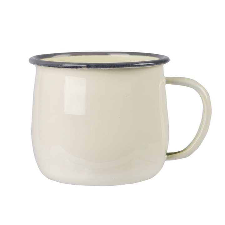 Rinkit Ltd - Wholesale Coffee Mug - Argon Tableware Coloured Enamel Belly Mug - 375ml - Cream