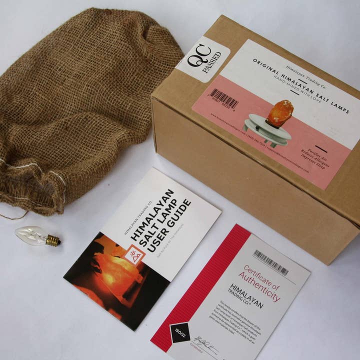 Himalayan Trading Co.® – wholesale Salt lamp – Rare White Himalayan Salt Lamp (6–9 lb) W/ Bulb & Dimmer Cor6