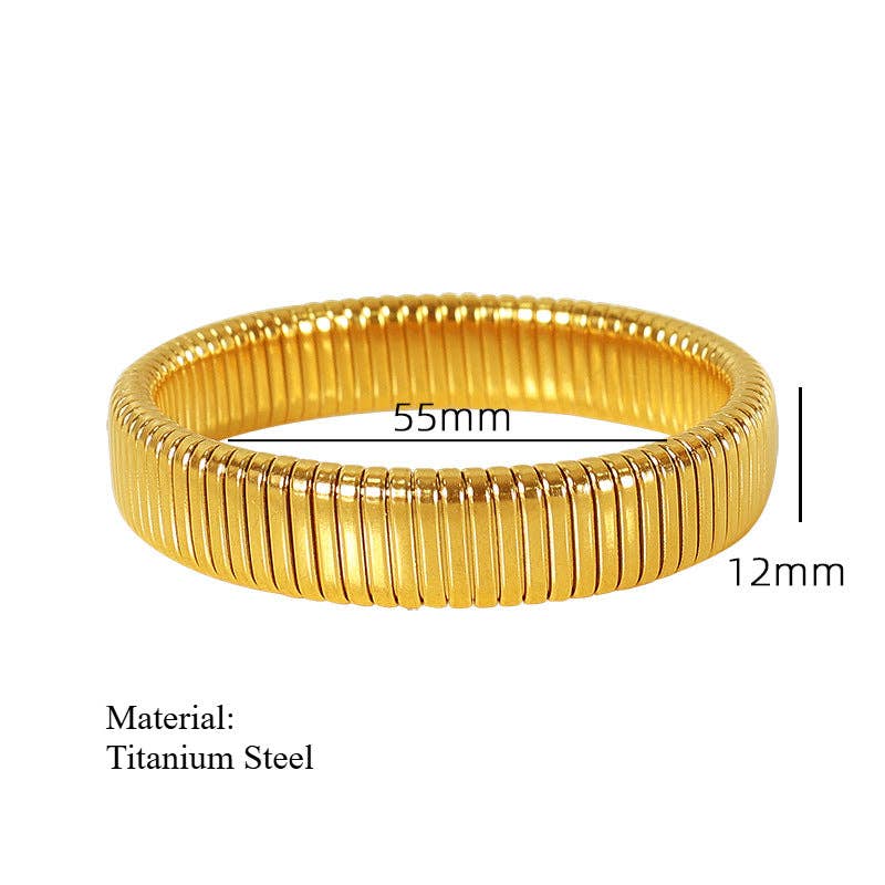 alberalkirk - Wholesale Bangle Bracelet - Titanium Steel Grooved Bangle Elastic Medical-Grade S5P2535
