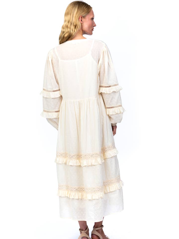 Cream Tapasi Ruffled Dress for wholesale on Faire1