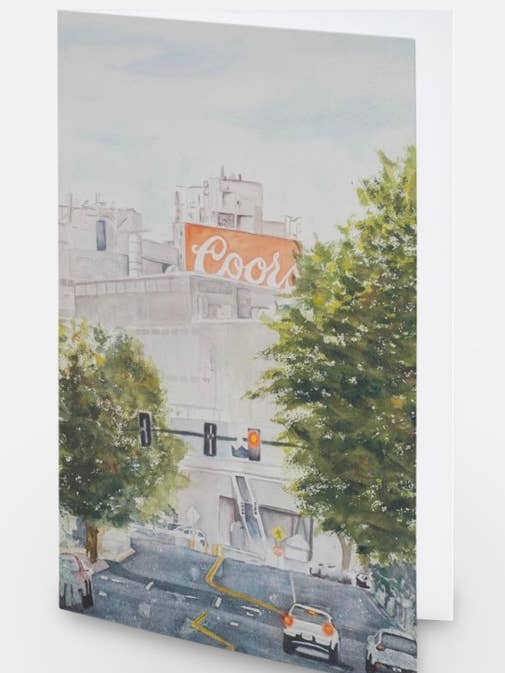 “View from 12th and Washington” Greeting Card for wholesale by Sabra’s Art