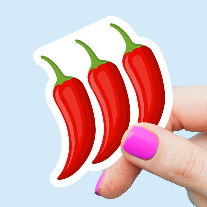 Cadeau Littéraire - Autocollant Lecteur de Romance - Autocollant Vinyle Résistant aux Intempéries Trois Piments pour la vente par Jibbly