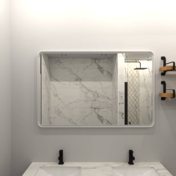 39F Inc. - Wholesale Wall Mirror - 48"X36" Rectangular Dimmable Anti-Fog LED Bathroom Mirror2