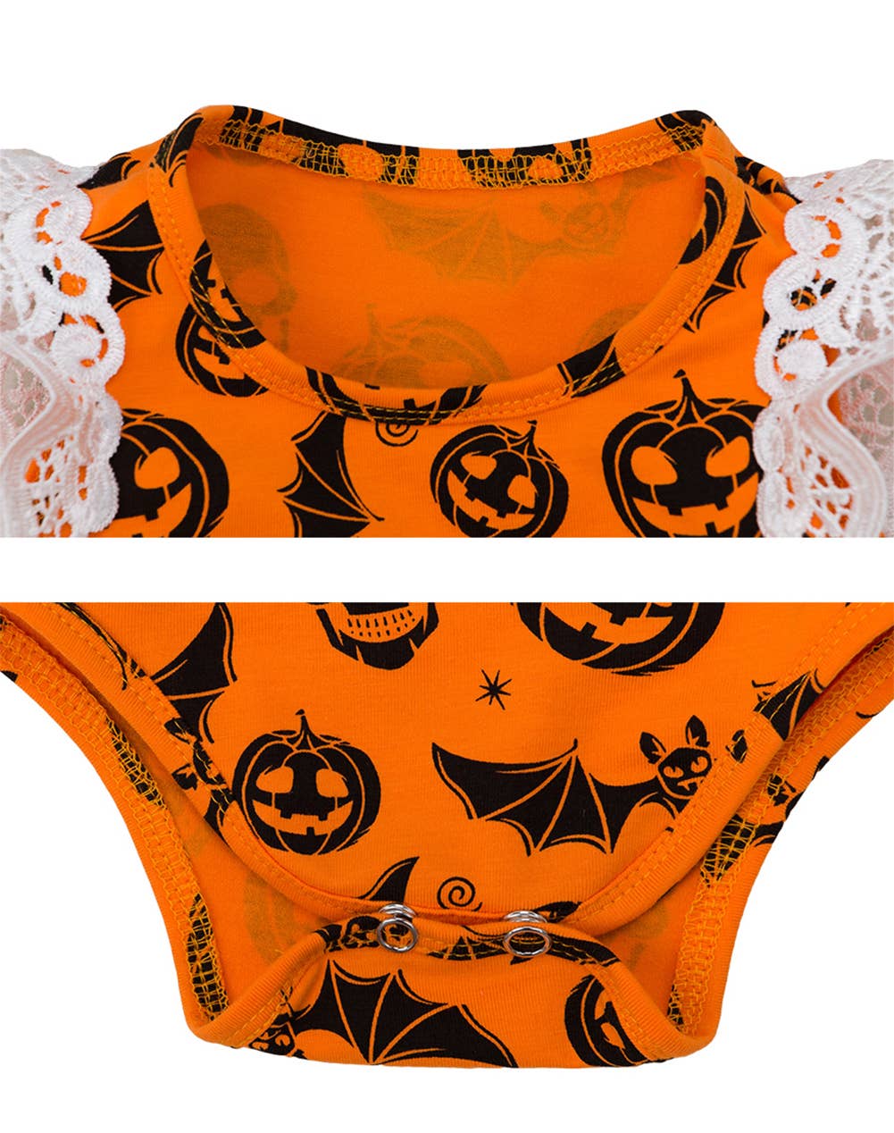 Fennco Styles - Wholesale Bodysuit (Non-Footed) - Baby - Orange Halloween Pumpkin Baby Romper2