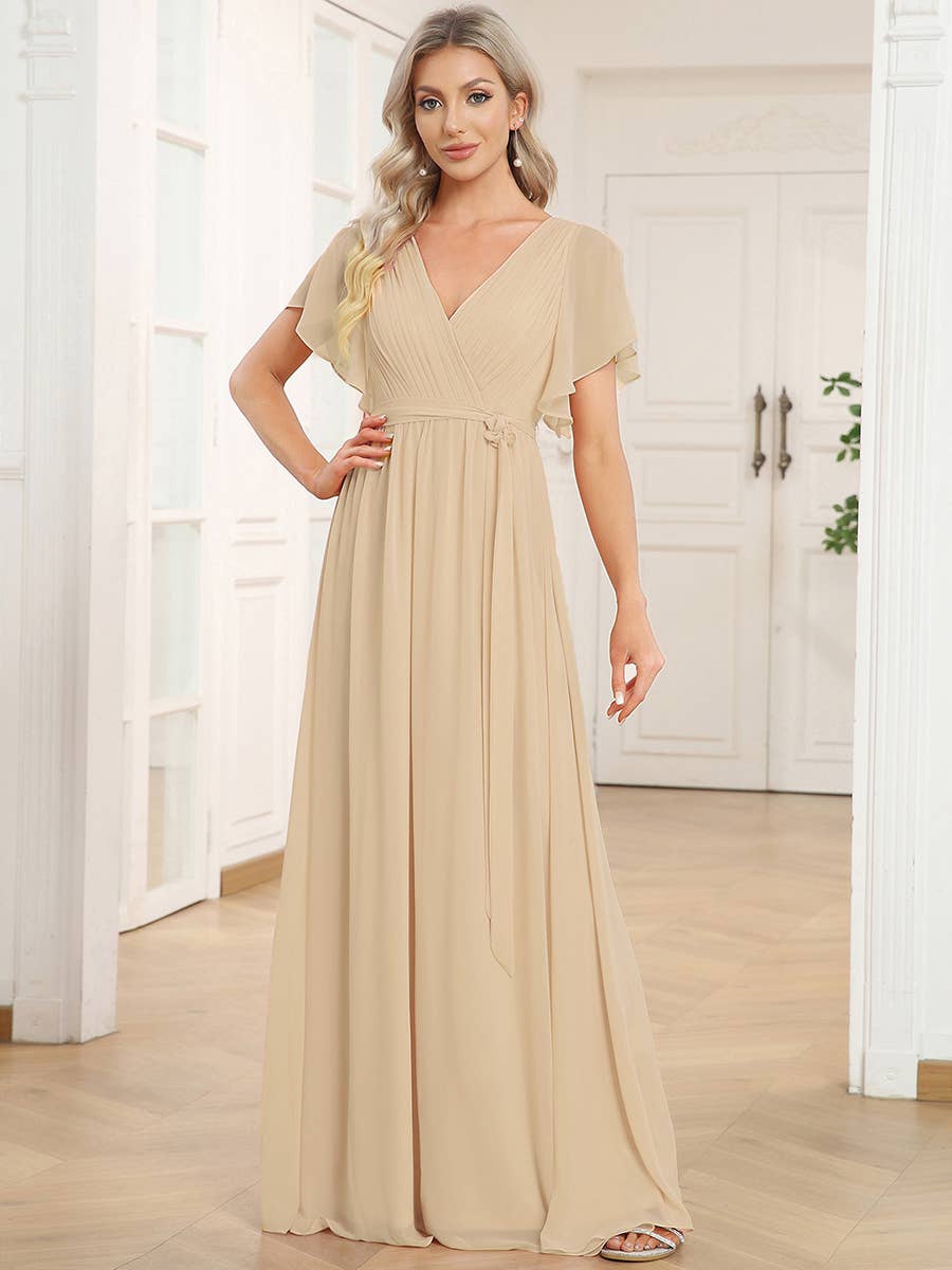 Ever-Pretty - Vente Robe – femme - Robes de soirée à volants à manches courtes exclusives B2B61