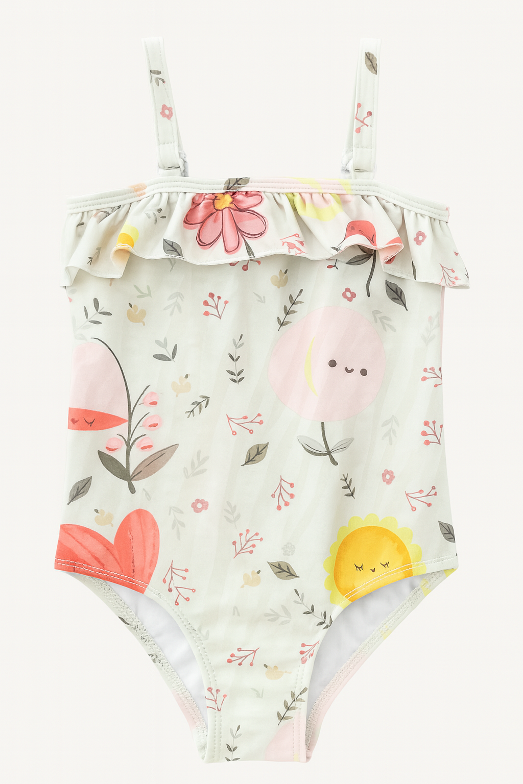 Fennco Styles - Wholesale One Piece Swimsuit - Kids - Ivory Flower One-Piece Toddler Girl Swimsuit1