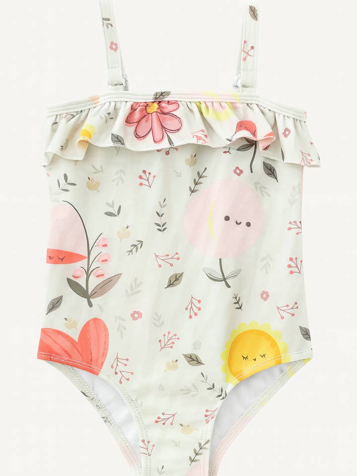 Fennco Styles - Wholesale One Piece Swimsuit - Kids - Ivory Flower One-Piece Toddler Girl Swimsuit1