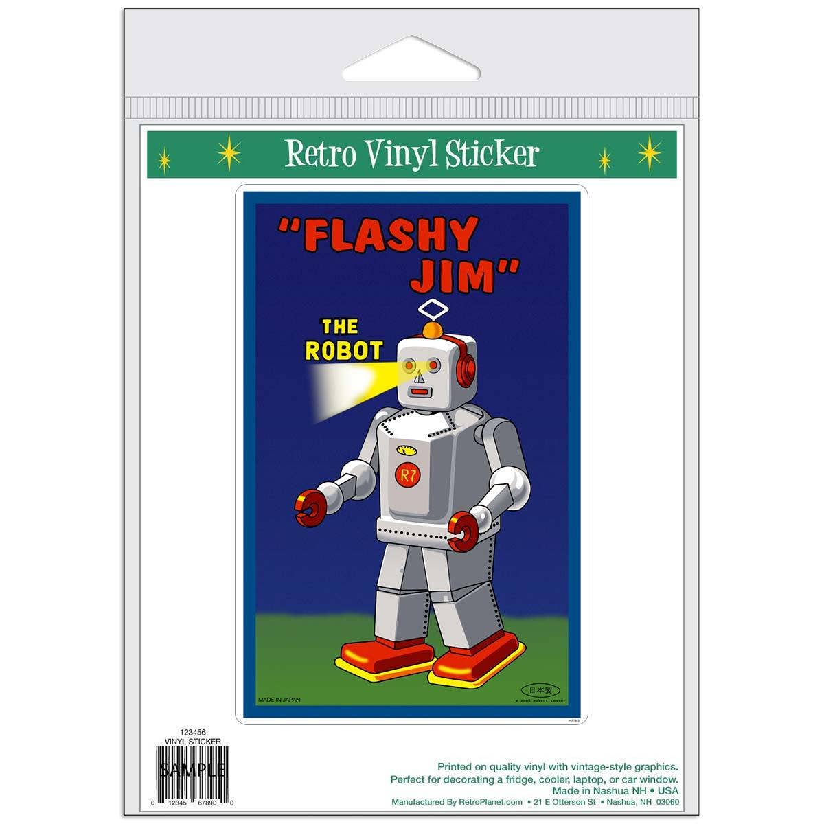 RetroPlanet - Venta al por mayor Pegatina - Pegatina de juguete de lata de robot Jim1