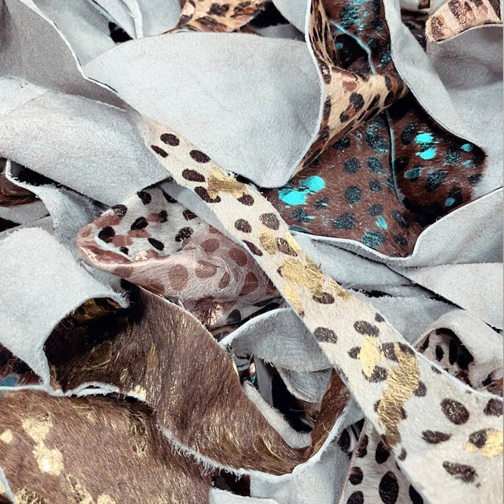 Western Linens - Wholesale Craft Supplies - Acid wash Cowhide scraps - SPECIAL PRICING