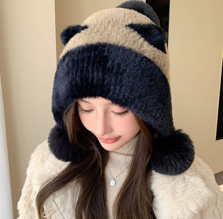 JC Sunny Fashion - Wholesale Hat Accessory - Women's - JCH903304 Cozy Plush Panda Earflap Hat1