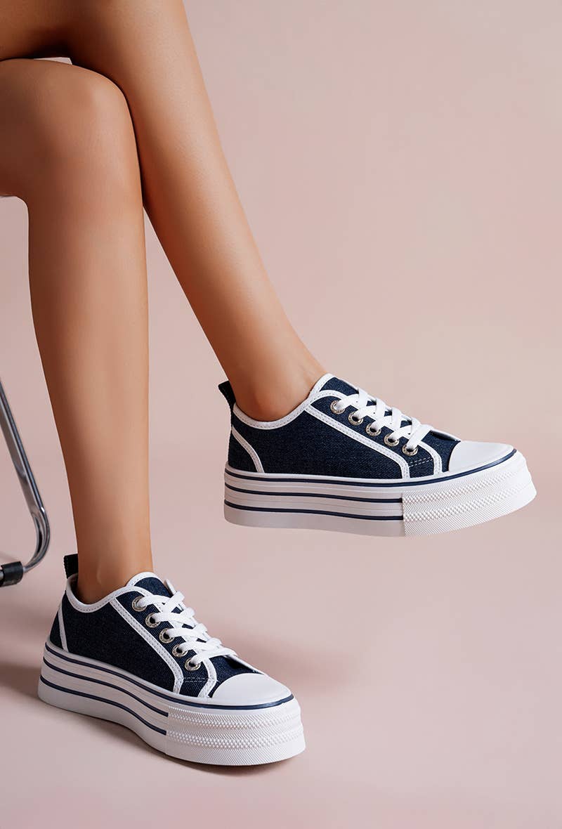 LADY GLORY - Wholesale Lifestyle Sneakers - Women's - Casual chic canvas platform sneakers3