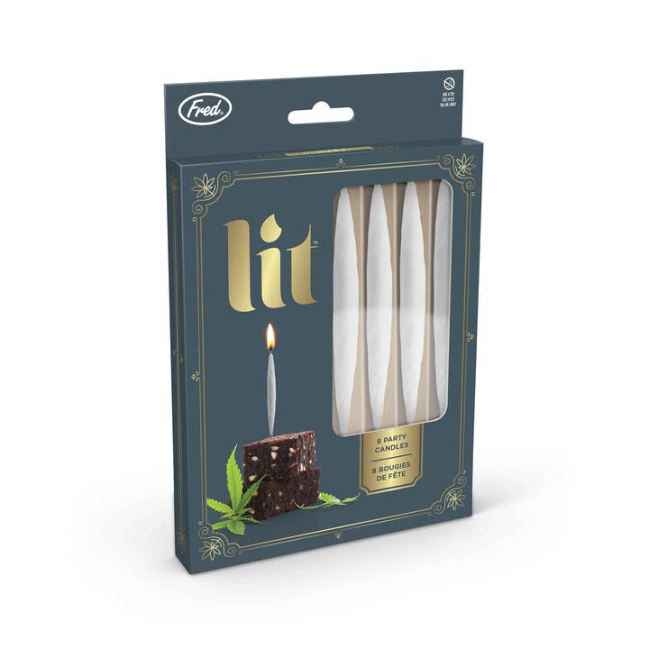 Fred & Friends - Wholesale Cake Candle - Lit! - Joint Birthday Candles - Set of 6