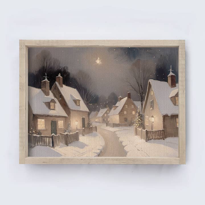 Christmas Village Wall Art | Christmas Wood Sign A225 for wholesale by Hoekstra Decor