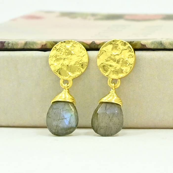 Schmuckoo Berlin - Wholesale Dangle Earrings - Abigail Earring Gold Plated - Labradorite