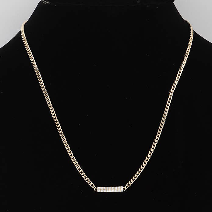 Rektangulärt strass inbäddat kedjehalsband för wholesale av 3AM BY H&D ACCESSORIES