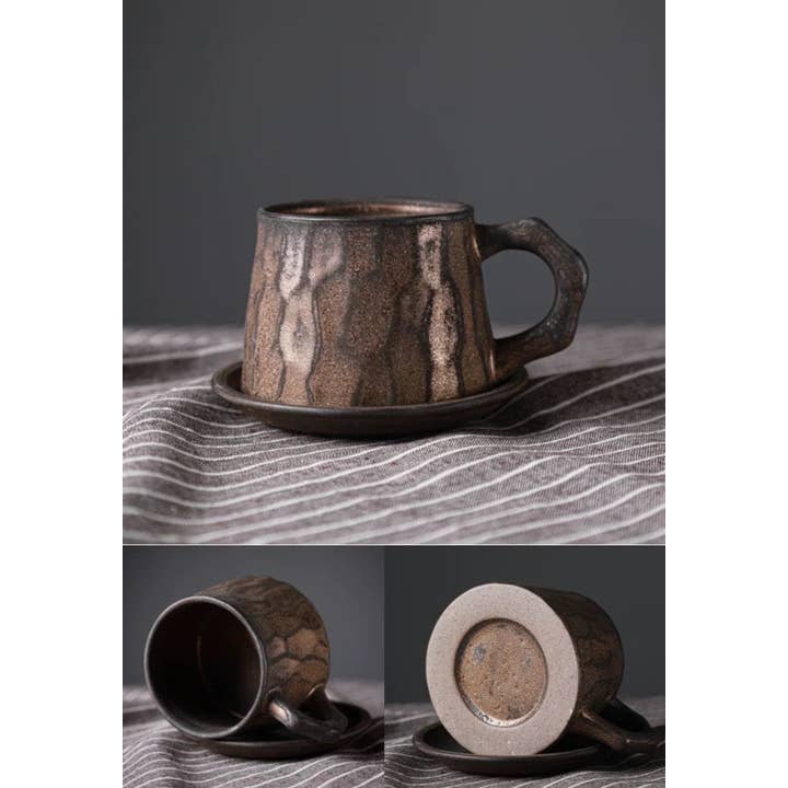 Gohobi (We cover U.S. import duties) - Venta al por mayor Taza - Juego de taza y platillo de cerámica artesanal Gohobi estilo japonés4