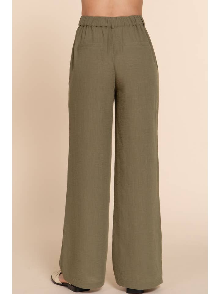 Active Basic | Active USA - Wholesale Pants - Women's - Straight Woven Linen Effect Long Pants3