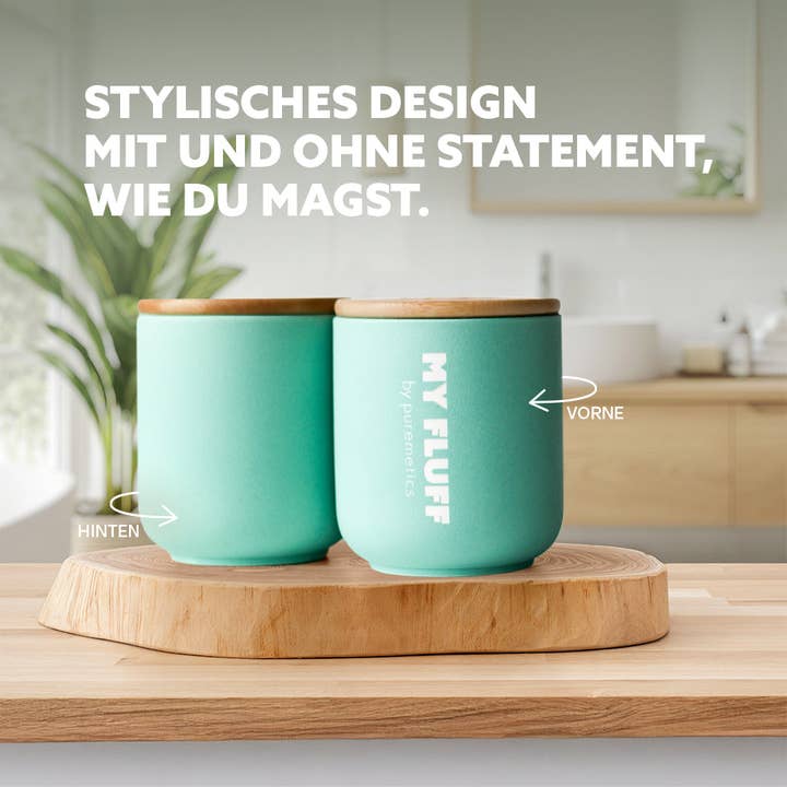 puremetics GmbH - Wholesale Bathroom Accessory Set - MY FLUFF Ceramic Vessel 'Turquoise'