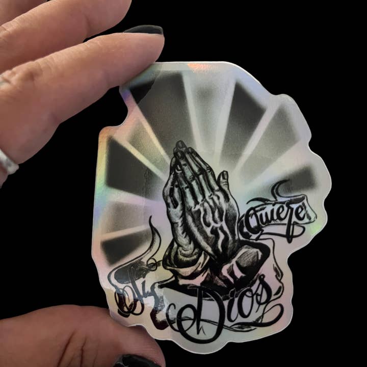 I Will Cut You Creations - Wholesale Sticker - Si Dios Quiere Vinyl Sticker (Holographic)1