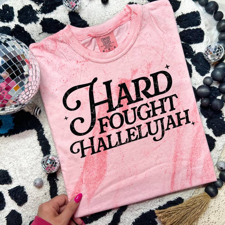 Hard Fought Hallelujah | Faith | Christian | CC Graphic Tee for wholesale by The American Honey