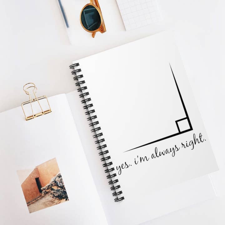 Teegarb LLC - Wholesale Notebook - Spiral Notebook Math Teacher Accountant Accounting Gift Funny I'm Always Right Pun Gag Joke Graphic Men Women4