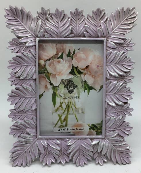 Concepts In Time – wholesale Picture frame – Concepts 4x6 Fern Frame – Regal Purple with Silver Accents0