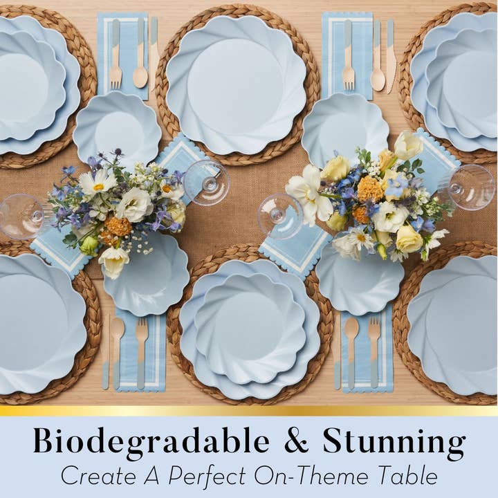 Sophistiplate - Wholesale Disposable Plate - Simply Eco Extra Large Plate- Sky Blue/8pk