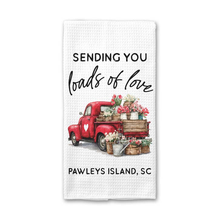 Valentine City State Red Truck Sending Love Kitchen Decor for wholesale by Canary Road