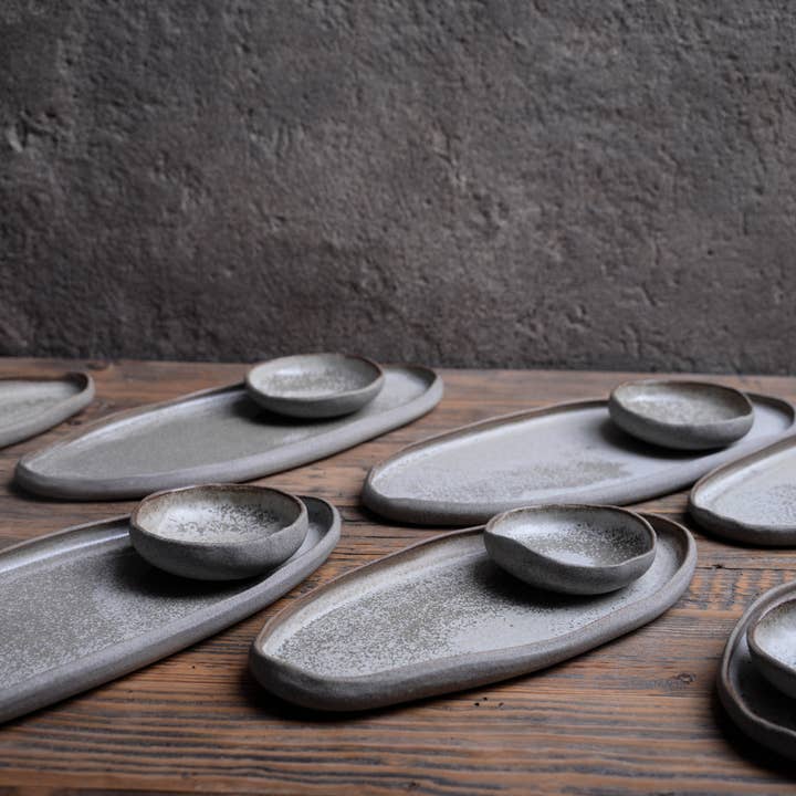 LAIMA CERAMICS (SIA Radosa Apvieniba Spares) - Wholesale Dinner plate - Stone - "DUNE" handmade plate oval, stc stoneware1