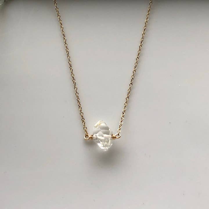 Raw Herkimer Diamond Necklace for wholesale by AyaKazari