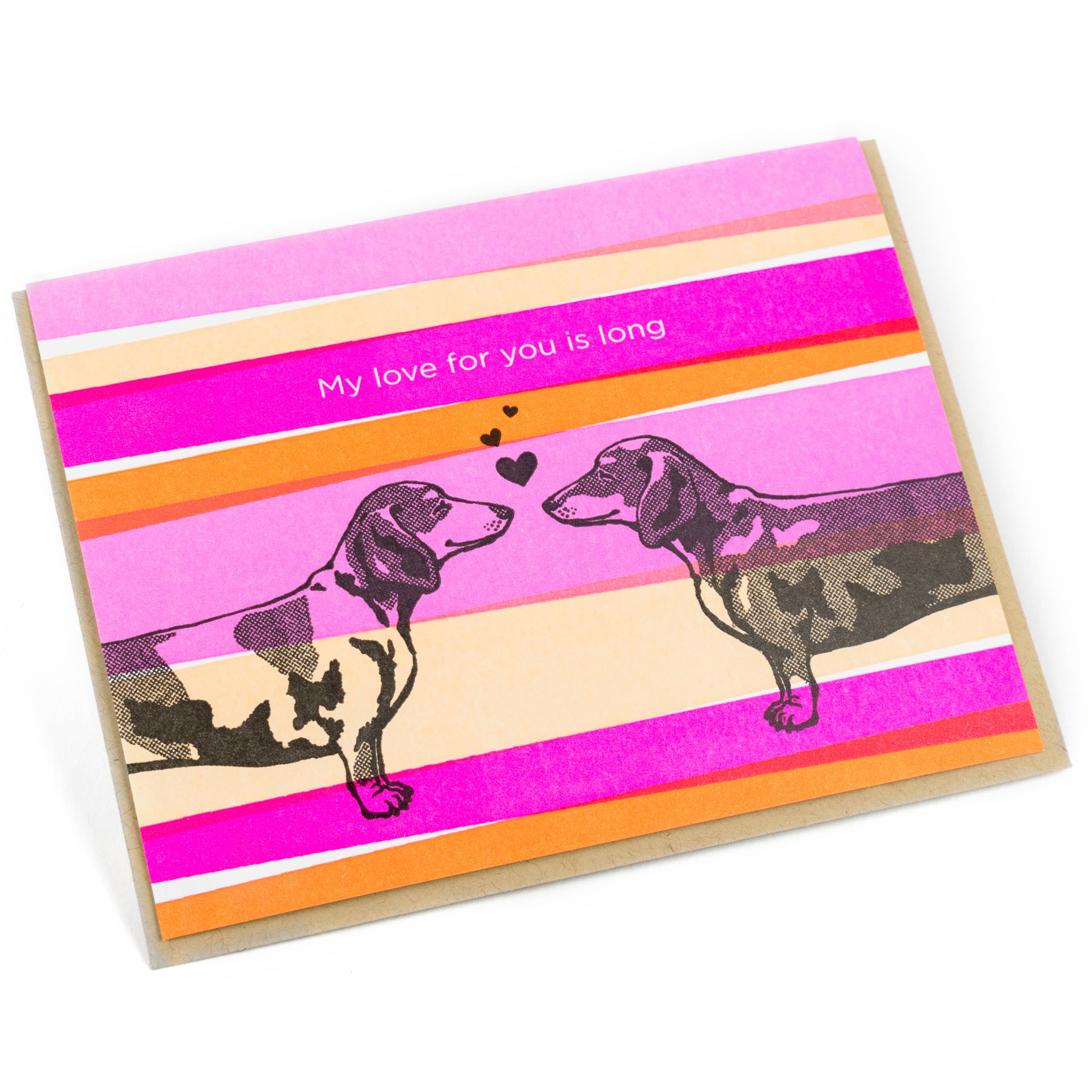 Porchlight Press Letterpress - Wholesale Love Card - Wiener Dog Love1