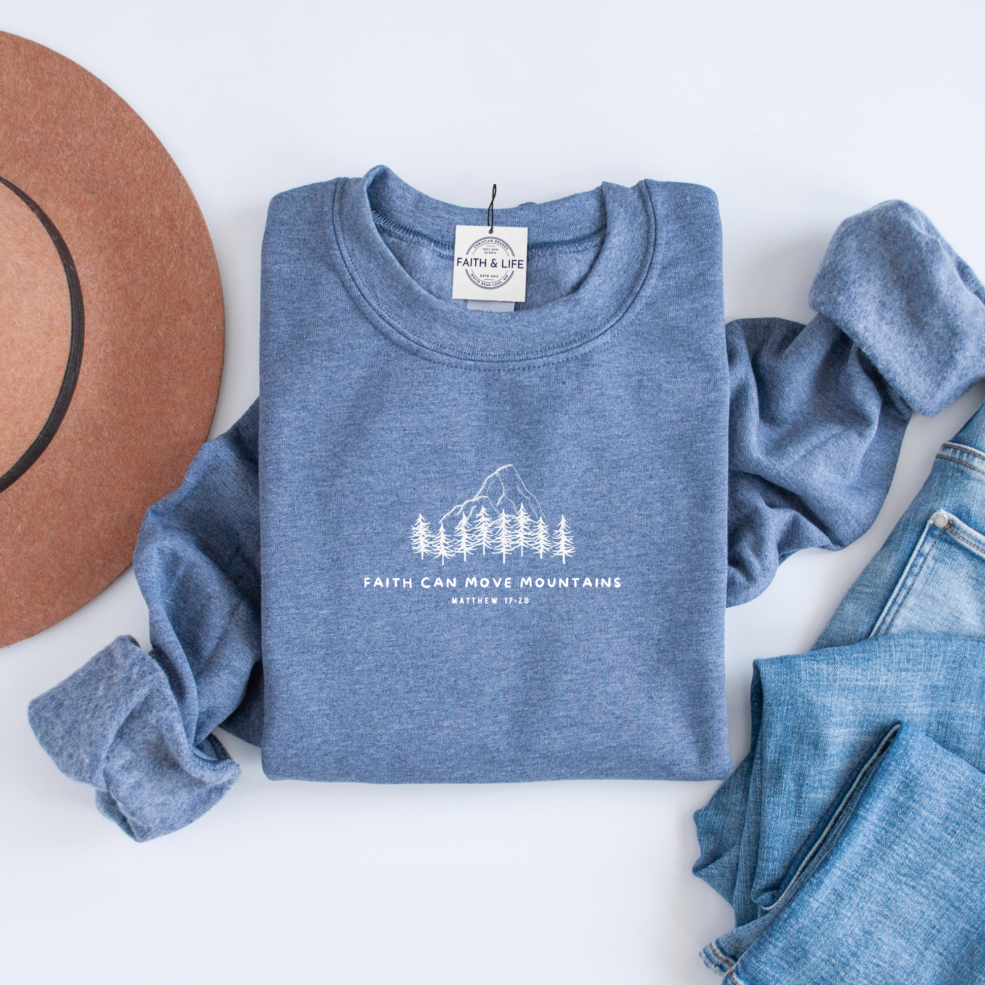 Faith & Life Christian Brands - Wholesale Graphic Sweatshirt - Women's - Faith Can Move Mountains Crewneck Sweatshirt3