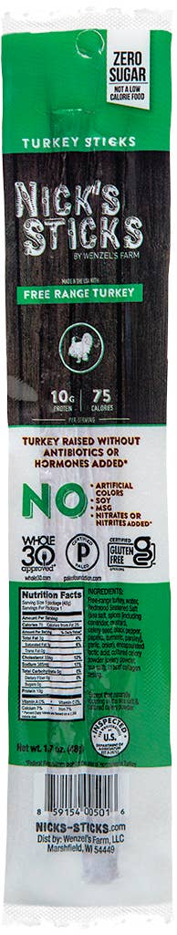 Nick's Sticks - Wholesale Jerky - Nick's Sticks Free Range Turkey Sticks | 1.7oz 25 count1