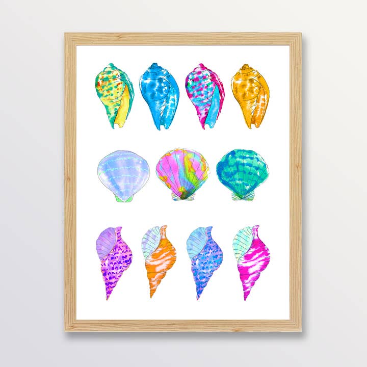 Impression d'art aquarelle Coquillages lumineux pour la vente par Aaryn West