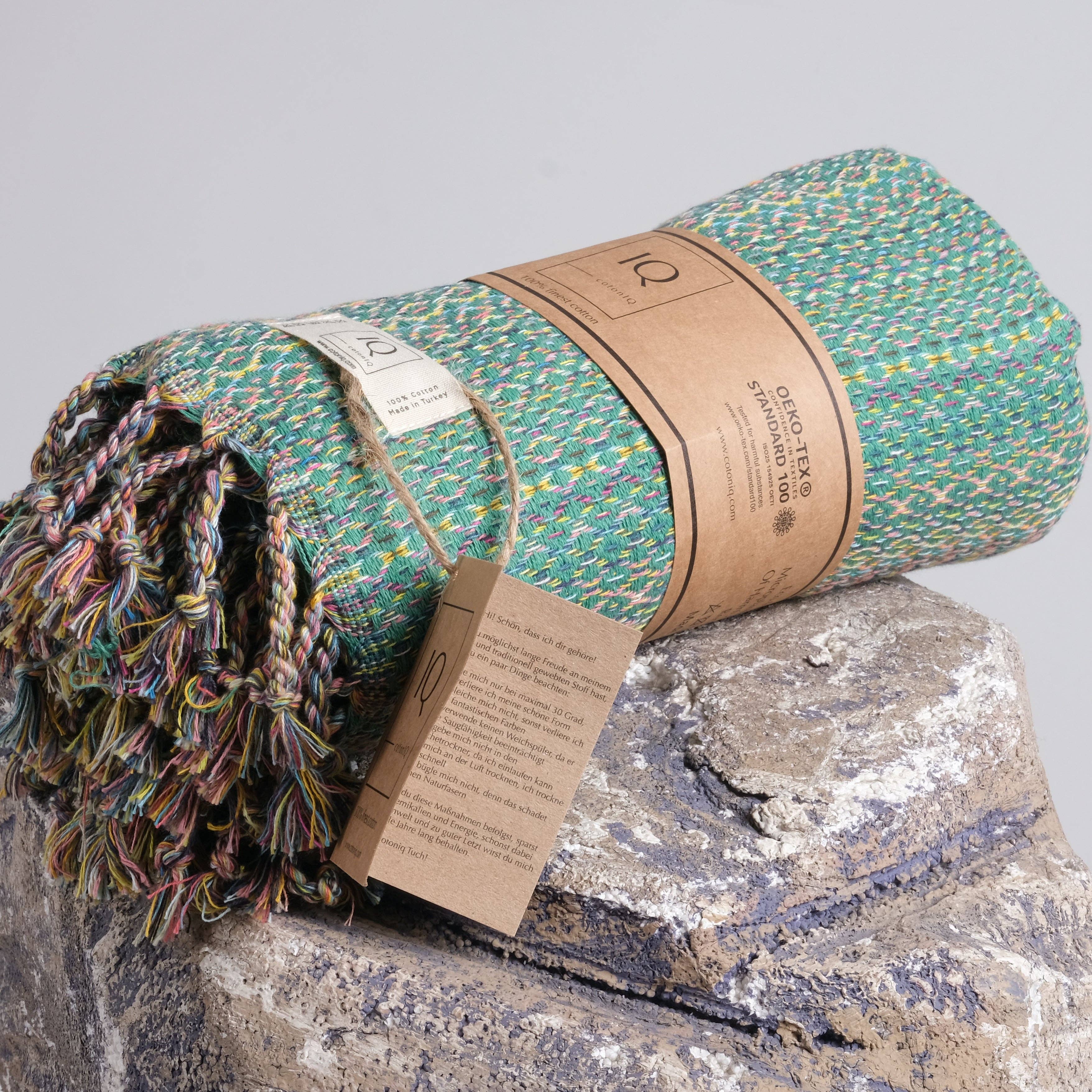 cotonIQ - Wholesale Bath Towel - hammam towel | sauna towel | beach towel | Mexico |green|180x100cm1