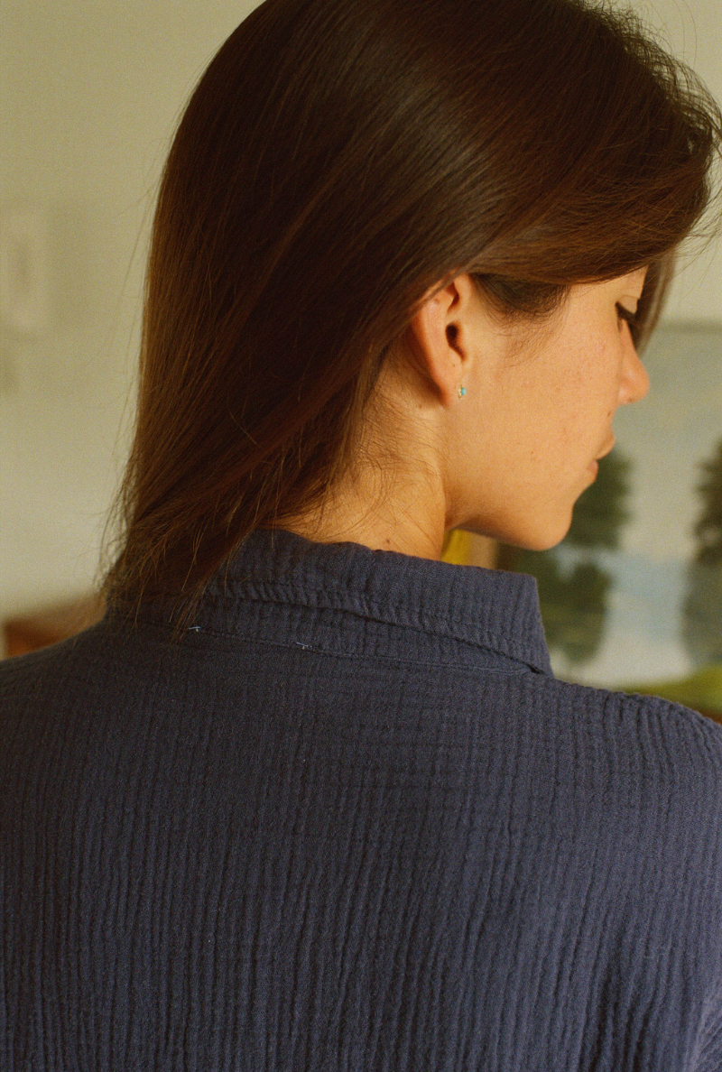 Nénés – wholesale Tröja med knappar – Dam – Mimosa-skjorta - Blå4