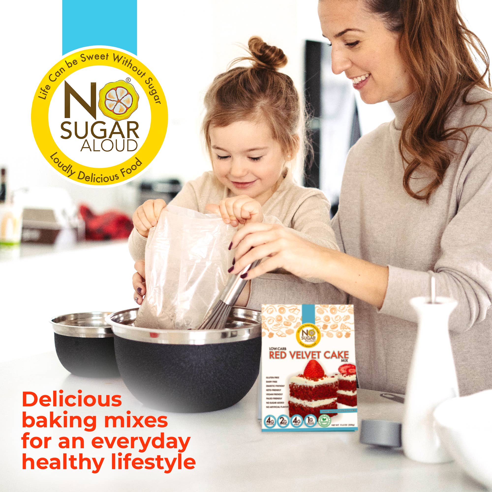 No Sugar Aloud LLC - Wholesale Cake Mix - Low-Carb Velvet Cake Mix6