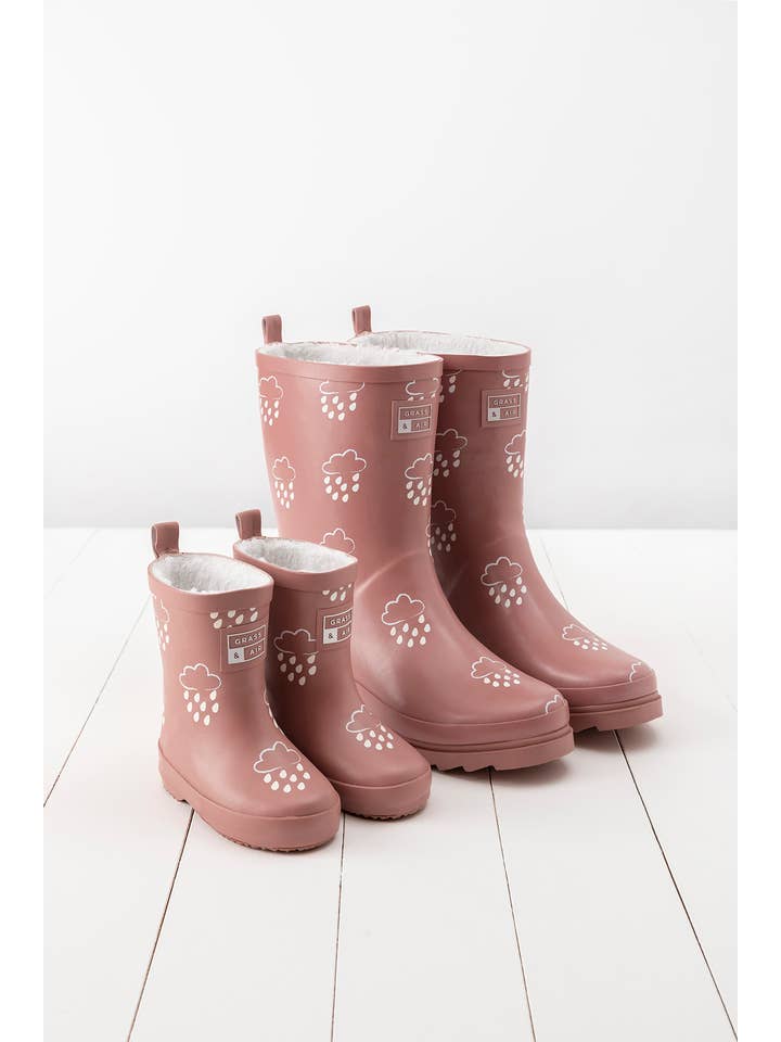 Grass & Air - Wholesale Rain Boots - Women's - Rose Adult Colour-Changing Winter Wellies