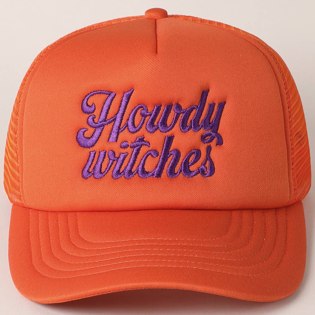 Fashion City - Wholesale Trucker Hat - Women's - Howdy Witches Embroidered Mesh Back Trucker Hat 14