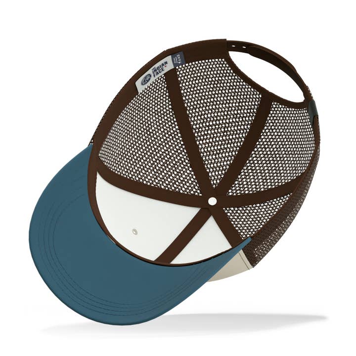 Indicom Brands - Wholesale Trucker Hat - Unisex - Born to be Free Beige / Blue3