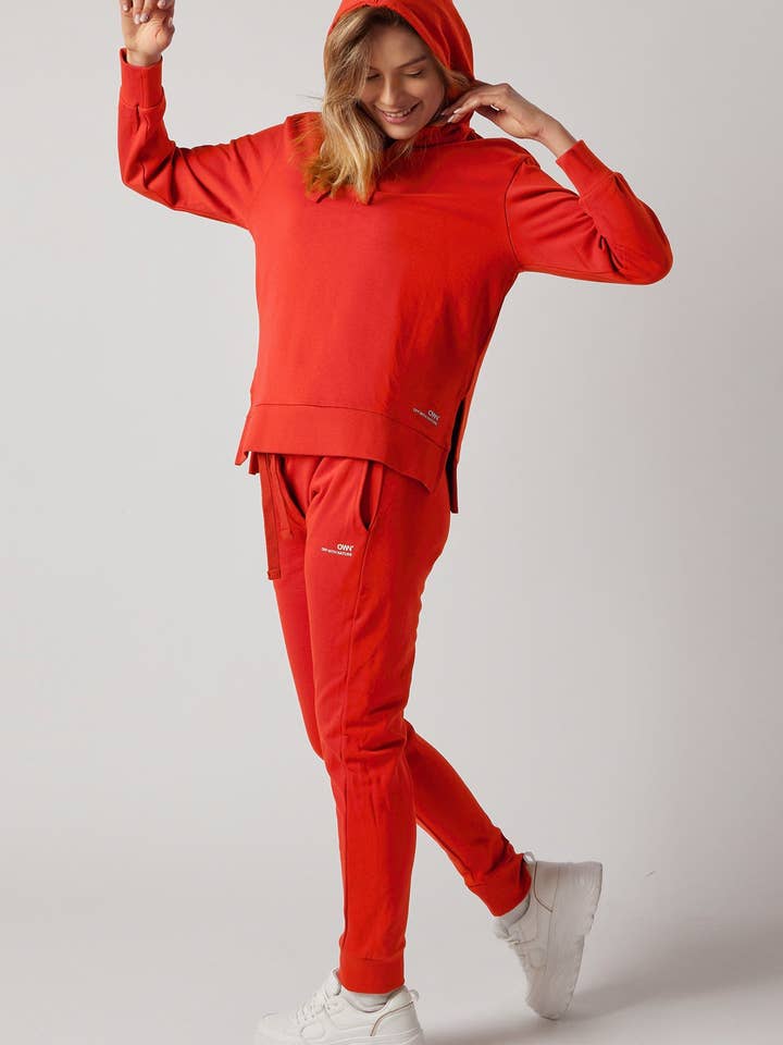 Hoodie aus Bio-Baumwolle mit Seitenschlitzen für den Großhandel von OWN OFF WITH NATURE