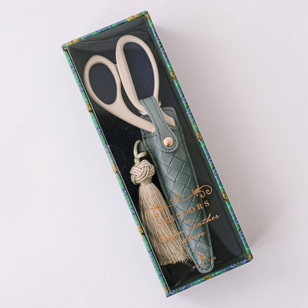 Good Juju Ink - Wholesale Scissors - Ivory and Gold Heirloom Scissors with Case -  Dusk Blue5