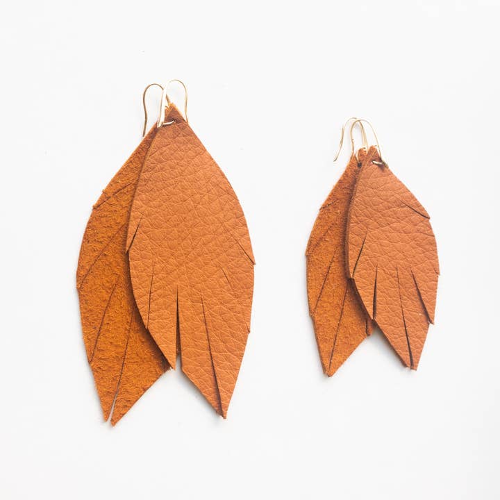 Den SoCo brända Orange Läderörhängen för wholesale av Waterloo Style